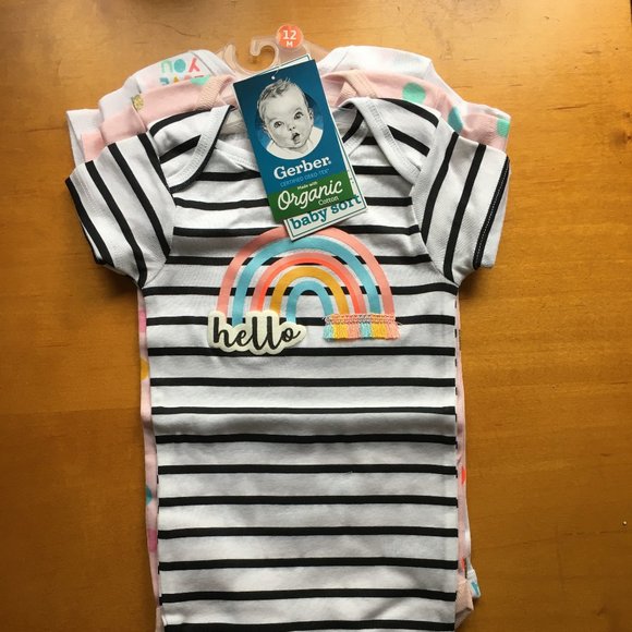 Gerber "Hello" Onesies - 3 pack - 12M - Picture 1 of 3